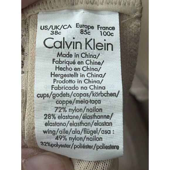 Calvin Klein Lined Shirt T-Shirt Bra with Lace F3004 - Picture 4 of 5